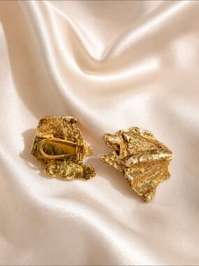 Gold-Plated Sculptural Statement Earrings
